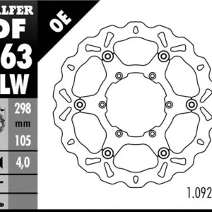 GALFER TARCZA HAMULCOWA PRZÓD BMW F 650/700/800 GS 93-13 (298X105X4) WAVE Bezpieczna płatność