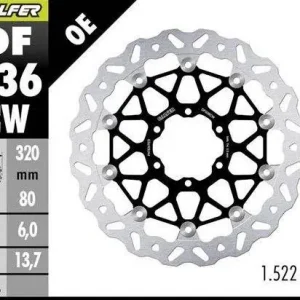 GALFER TARCZA HAMULCOWA PRZÓD BMW M 1000R ‘23-; M 1000RR ‘21-; M 1000XR ‘24-; S 1000R ‘21- ; S 1000RR ‘19-; S 1000XR ‘20- (WAVE FLOATING) (320X80X5MM) Cena promocyjna