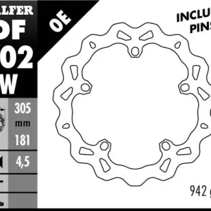 Bezpieczne zakupy GALFER TARCZA HAMULCOWA PRZÓD BMW R 850/1100/1150/1200 (305X181X4,8) (NG1044) WAVE