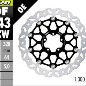 GALFER TARCZA HAMULCOWA PRZÓD CF MOTO MT 800 ‘21-‘24; NK 800 ‘23-‘24; KTM 990R DUKE ‘26-; 1290 SUPER DUKE ‘21-‘23; 1390 SUPER DUKE ‘24- (FLOATECH) (320X64X5MM) Do wyczerpania zapasów