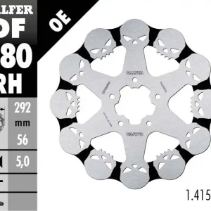 GALFER TARCZA HAMULCOWA PRZÓD HARLEY-DAVIDSON (292X56X5) SKULL (WZÓR CZASZKI) Promocja