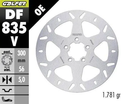 GALFER TARCZA HAMULCOWA PRZÓD HARLEY-DAVIDSON (300X56X5) (ROUND FIXED) Ograniczona ilość