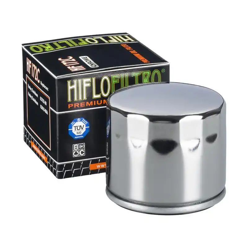 Dostępne od ręki HIFLO FILTR OLEJU HF 172 HARLEY-DAVIDSON, NORTON (68-) (CHROMOWANY) (50)