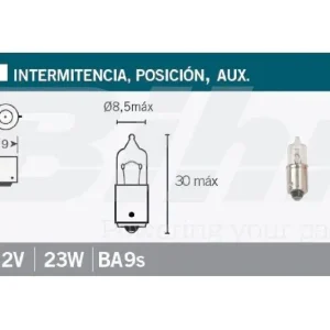 Zniżka V PARTS (VICMA) ŻARÓWKA 23W 12 V BIAŁA (BA9S) (L782)