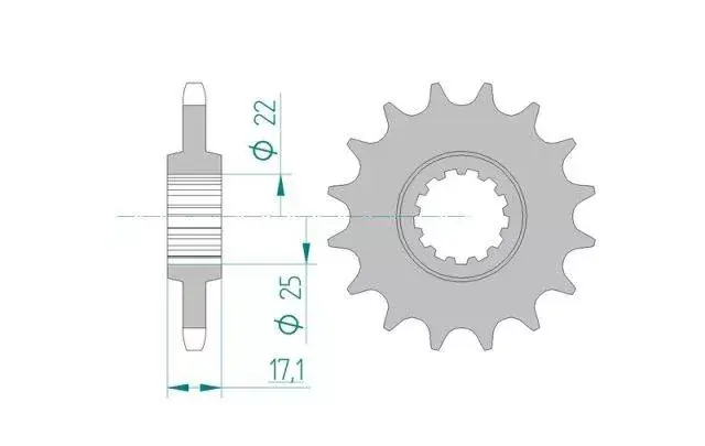 AFAM 20406-17 PS zębów zębatka stalowa PRZÓD rozmiar 428 JAP VT/CBR250 Tylko do końca tygodnia