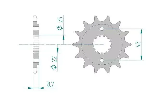 Wybór klientów AFAM 24501-14 zębów zębatka stalowa PRZÓD rozmiar 520