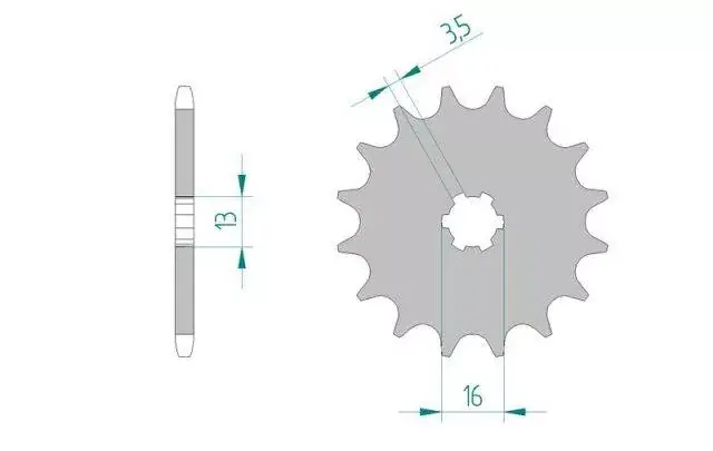 AFAM 27100-15 zębów zębatka stalowa PRZÓD rozmiar 420 Hit cenowy