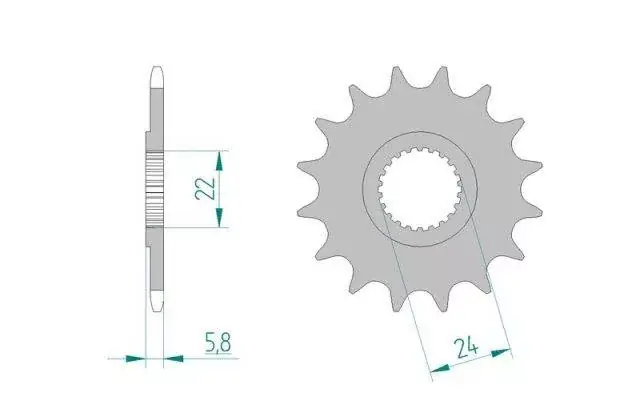 Bestseller AFAM 61203-20 zębów zębatka stalowa PRZÓD rozmiar 415