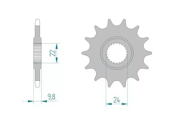 AFAM 73500-18 zębów zębatka stalowa PRZÓD rozmiar 520 Premium