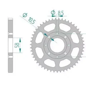 AFAM 10201-35 zębów zębatka TYŁ stalowa C45N hartowana indukcyjnie, 428 standard galwanizowana, srebrna Obniżka ceny