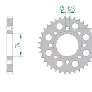 AFAM 10503-33 zębów zębatka TYŁ stalowa C45N hartowana indukcyjnie, 530 standard galwanizowana, srebrna Ekspresowa dostawa