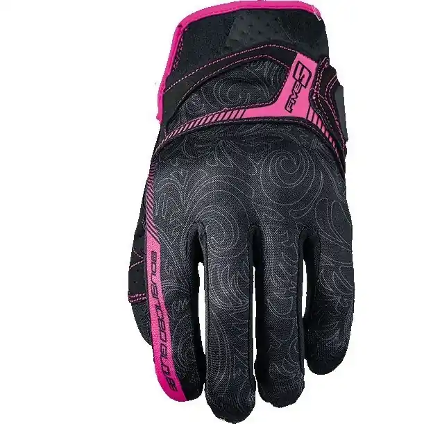 Dostępne od ręki FIVE GLOVES RĘKAWICE TEKSTYLNE DAMSKIE RS3 REPLICA WOMAN KOLOR CZARNY/RÓŻOWY ROZMIAR 10
