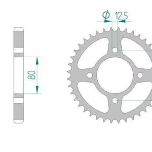 AFAM 10603-40 zębów zębatka TYŁ stalowa C45N hartowana indukcyjnie, 530 standard galwanizowana, srebrna Wyjątkowa oferta