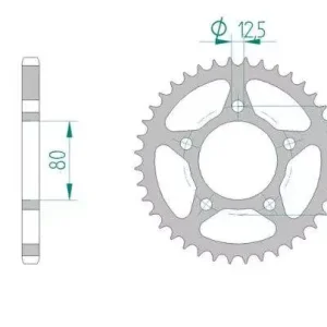 AFAM 10608-46 zębów zębatka TYŁ stalowa C45N hartowana indukcyjnie, 525 standard galwanizowana, srebrna Kup teraz