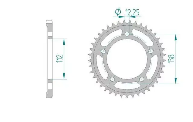Oferta AFAM 10613-41 zębów zębatka TYŁ stalowa C45N hartowana indukcyjnie, 525 standard galwanizowana, srebrna