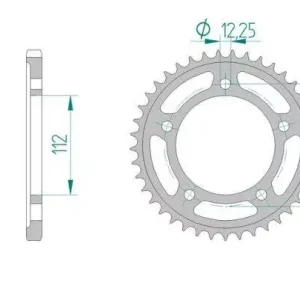 AFAM 10613-42 zębów zębatka TYŁ stalowa C45N hartowana indukcyjnie, 525 standard galwanizowana, srebrna Hit cenowy