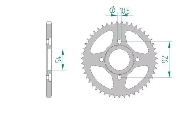 Oferta czasowa AFAM 12112-47 zębów zębatka TYŁ stalowa C45N hartowana indukcyjnie, 420 standard galwanizowana, srebrna
