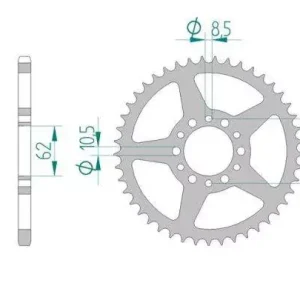 AFAM 12300-45 zębów zębatka TYŁ stalowa C45N hartowana indukcyjnie, 520 standard galwanizowana, srebrna Oferta limitowana