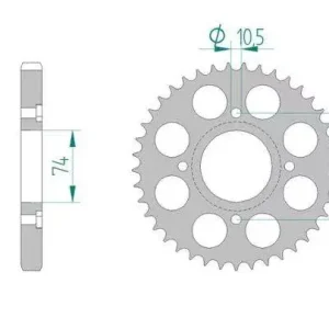 AFAM 12302-41 zębów zębatka TYŁ stalowa C45N hartowana indukcyjnie, 530 standard galwanizowana, srebrna Ograniczona ilość