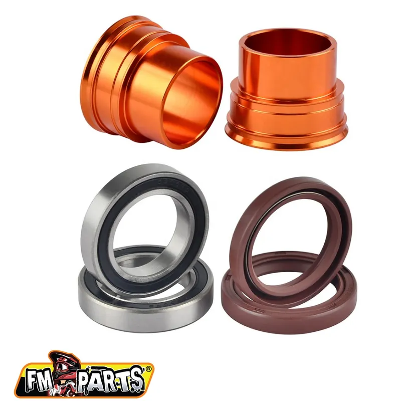 FM-PARTS ŁOŻYSKA PRZEDNIEGO KOŁA Z USZCZELNIACZAMI I TULEJKAMI - KTM / HUSQVARNA ‘03-‘15 (OŚKA 22MM) KOLOR CZARNY Wysoka jakość