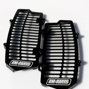 FM-PARTS OSŁONY CHŁODNICY (KRATKI) ALUMINIUM KTM/HUSQVARNA/GAS GAS ‘20-‘25 TBI / TPI KOLOR CZARNY Dostępne od ręki