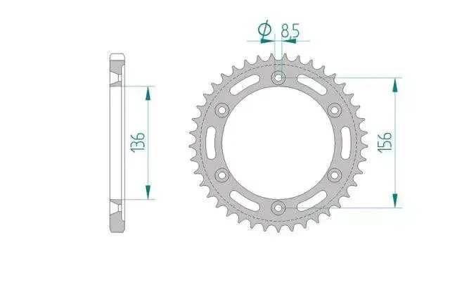 Wyjątkowa oferta AFAM 14506-41 zębów zębatka TYŁ stalowa C45N hartowana indukcyjnie, 525 standard galwanizowana, srebrna