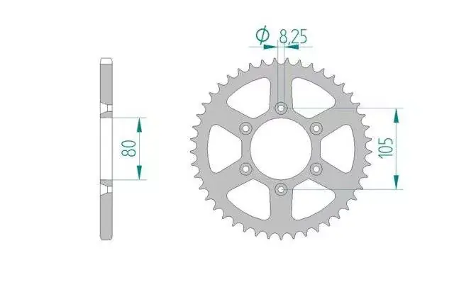 Oferta czasowa AFAM 35204-45 zębów zębatka TYŁ stalowa C45N hartowana indukcyjnie, 520 standard galwanizowana, srebrna