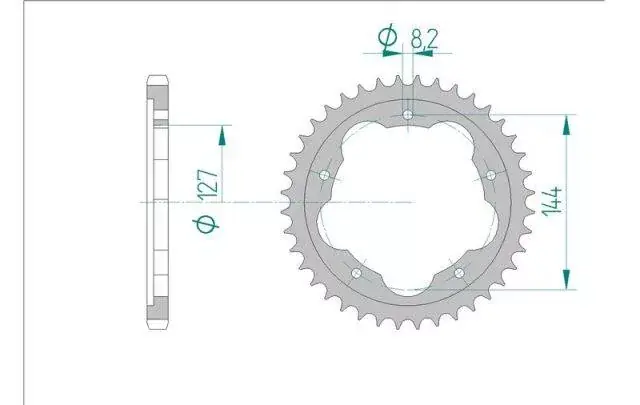 AFAM 50608-39 zębów zębatka TYŁ stalowa C45N hartowana indukcyjnie, 525 standard galwanizowana, srebrna Oferta