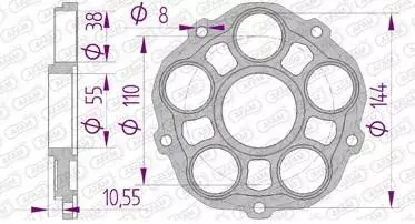 Promocja AFAM PCD1 Adapter zębatki tył ze śrubami (PCD1 SPROCKET CARRIER DUCATI INCL. BOLTS)