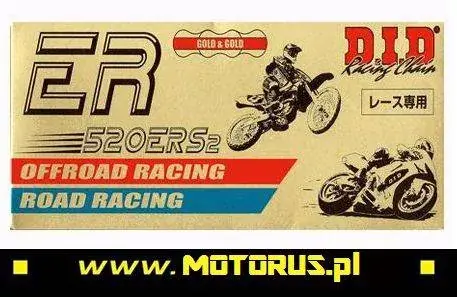 DID 520ERS2-116 ogniw łańcuch napędowy BEZORINGOWY RACING ZŁOTY Bezpieczne zakupy