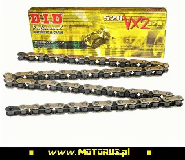 DID 520VX2 G&B-102 ogniw łańcuch napędowy X-RING ZŁOTY Premium