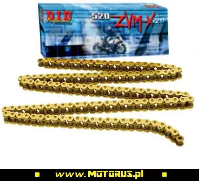 DID 520ZVMX G&G-120 ogniw łańcuch napędowy X-RING ZŁOTY Ograniczona ilość