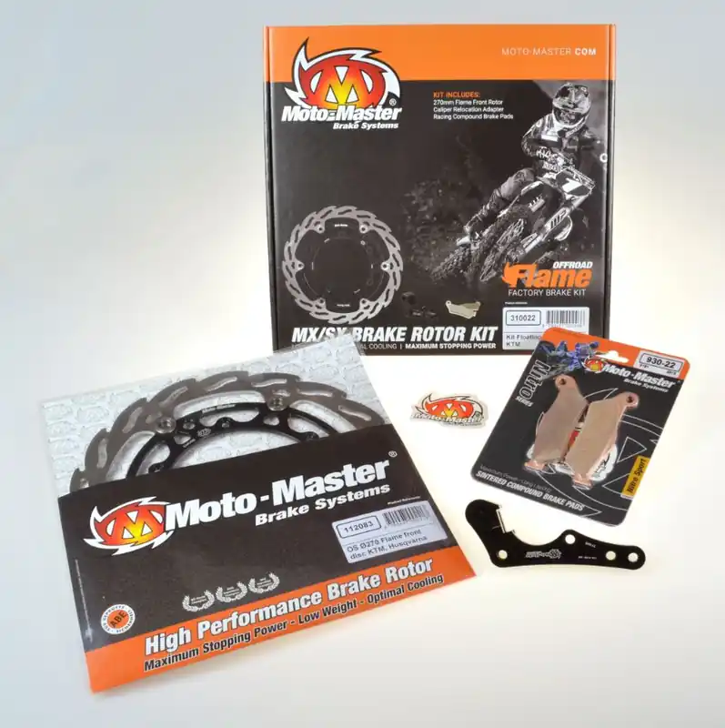 Tylko dziś MOTO-MASTER ZESTAW HAMULCOWY DO KTM MODELE DO 2009, ZAWIERA tarcza PŁYWAJĄCA 270MM (112083), ADAPTER (211055) I KLOCKI KH181 M22 (093022)