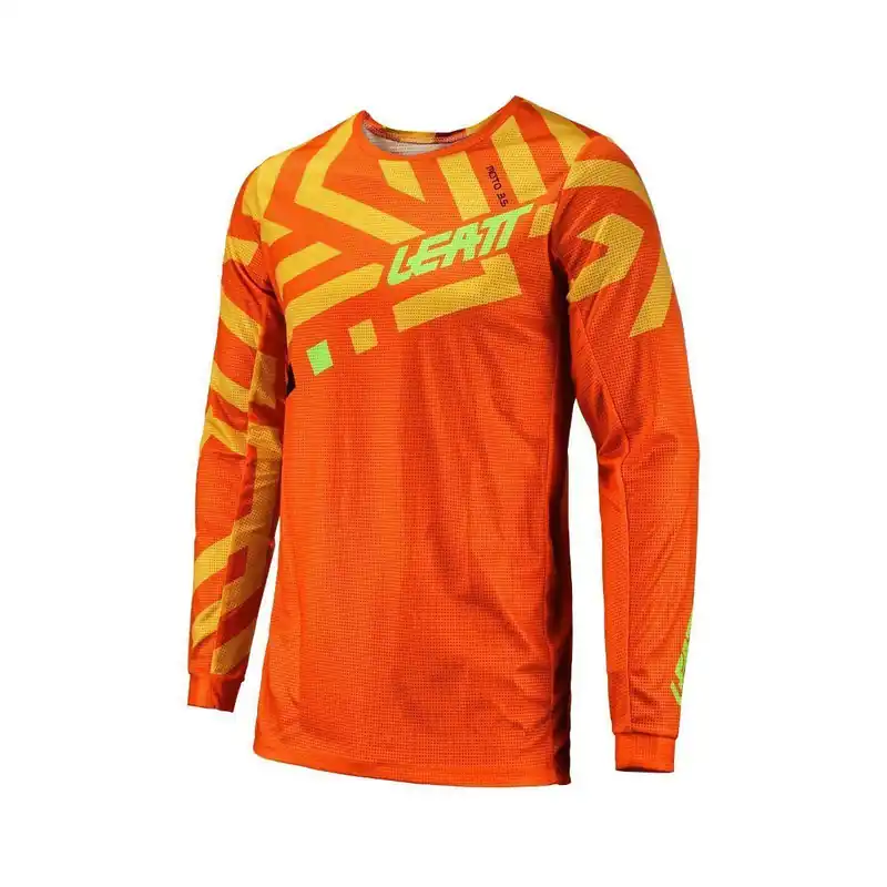 Hit cenowy LEATT ZESTAW (KOMPLET) KOSZULKA + SPODNIE MOTO RIDE KIT 3.5 JUNIOR CITRUS KOLOR POMARAŃCZOWY/ŻÓŁTY FLUO ROZMIAR M (130/140cm)