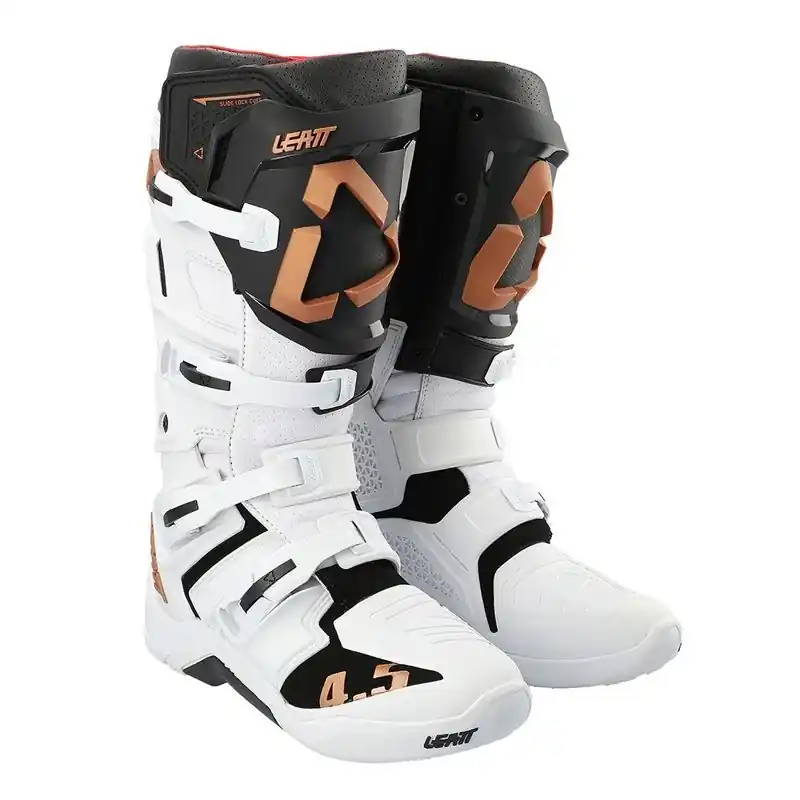 LEATT (PROMOCJA 2023/2024) BUTY CROSS 4.5 BOOTS WHITE KOLOR BIAŁY/CZARNY/ZŁOTY ROZMIAR 43 / 27.5 cm Szybka dostawa