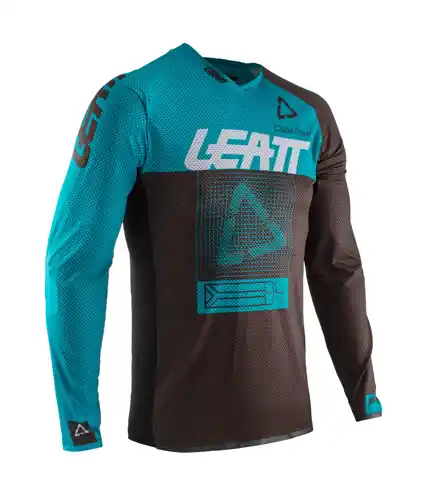 Szybka wysyłka LEATT (WYPRZEDAŻ) KOSZULKA ROWEROWA DBX 4.0 ULTRAWELD JERSEY INK KOLOR NIEBIESKI/CZARNY ROZMIAR S