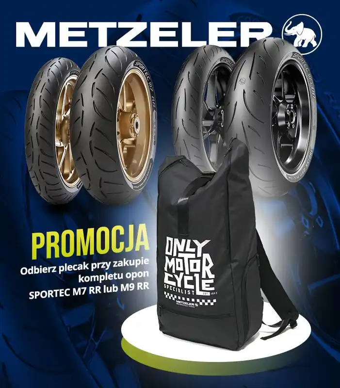 METZELER KOMPLET OPON (2520800/22) 120/70ZR17 SPORTEC M7 RR (M) (58W) TL M/C PRZÓD DOT 2022 + (2450400/22) 190/50ZR17 SPORTEC M7 RR (73W) TL M/C TYŁ DOT 20222 + TORBA METZELER Cena promocyjna