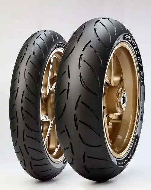 Bezpieczne zakupy METZELER KOMPLET OPON (4042800/22) METZELER OPONA 120/70ZR17 SPORTEC M7 RR (M) (58W) TL M/C PRZÓD DOT 2022 + (2450300/23) 180/55ZR17 SPORTEC M7 RR (73W) TL M/C TYŁ DOT 2023
