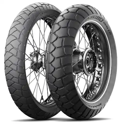 MICHELIN KOMPLET OPON (CAI621812/25) 90/90-21 M/C 54H ANAKEE ADVENTURE TL/TT PRZÓD DOT 2025 + (CAI392493/25) 150/70R18 M/C 70H ANAKEE ADVENTURE TL/TT TYŁ DOT 2025 + KUBEK Z LOGOTYPEM Wyprzedaż