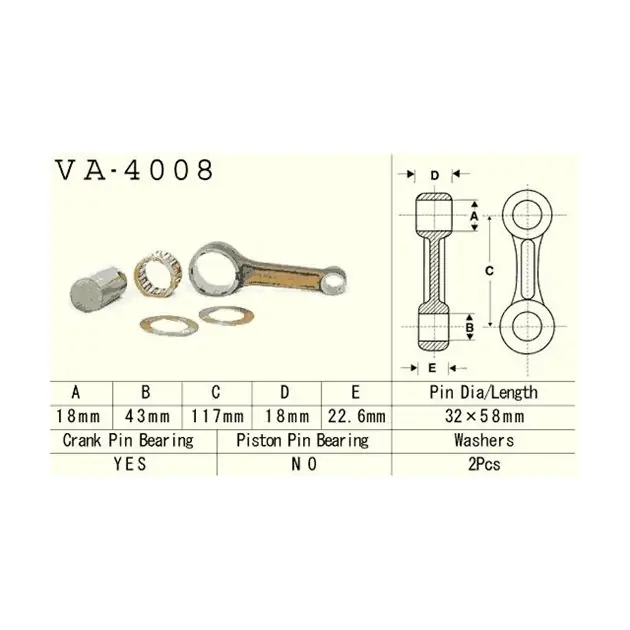 Dostępne od ręki Korbowód Kawasaki KEF 300, KLF300, KVF 300 VESRAH VA-4008
