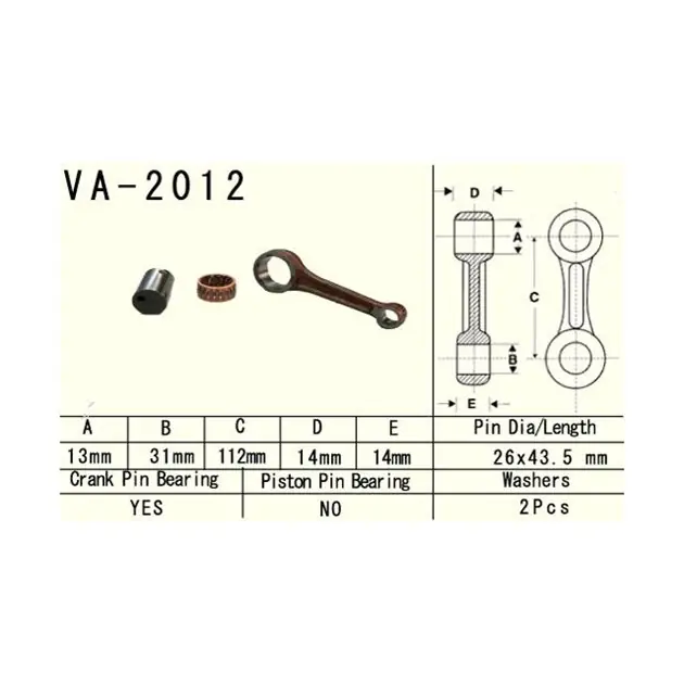 Zniżka Korbowód Yamaha YFM 125 Grizzly, YFM 125 Hunter, YFA 125 Brezze VESRAH VA-2012
