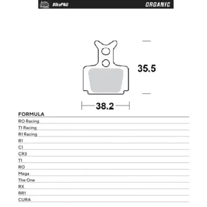Wybór klientów Klocki hamulcowe rowerowe Organic Formula Cura, RO Racing, T1 Racing, R1 Racing, R1, C1, CR3, T1, RO, Mega, The One, RX, RR1 Moto-Master 730741