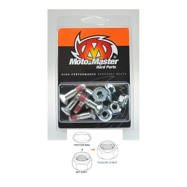 Bezpieczna płatność Śruby do zębatki tylnej Honda, Yamaha, Suzuki, Kawasaki (M8x30mm, 6 szt., Fujilok U-NUT, Imbus) MOTO-MASTER M213068