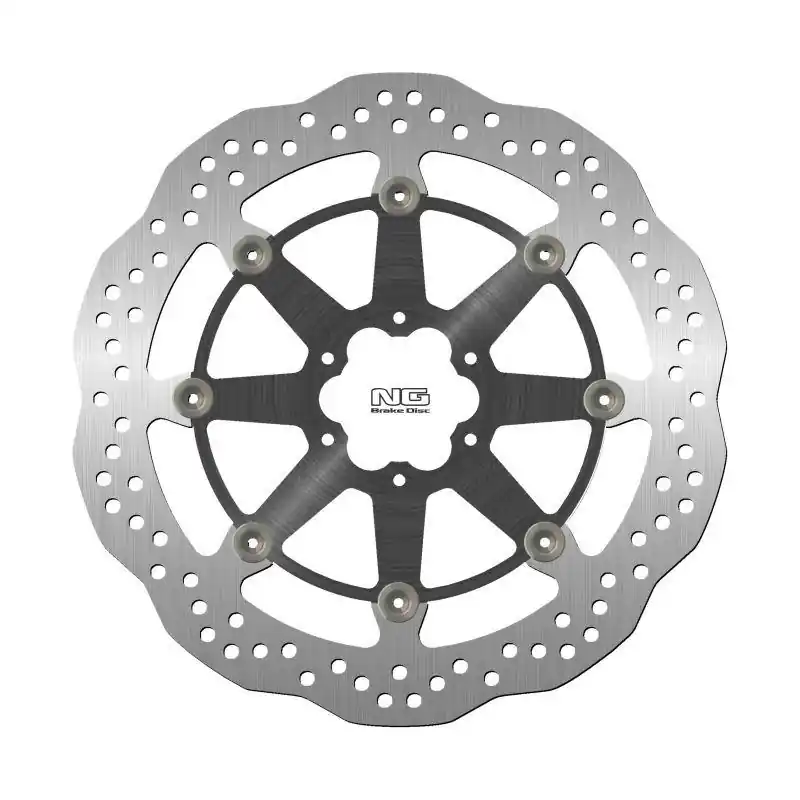 Nie przegap NG TARCZA HAMULCOWA PRZÓD BMW HP4 1000 ‘11-‘17, MOTO GUZZI AUDACE 1400 ‘15-‘20, CALIFORNIA 1400 ‘13-‘20, ELDORADO 1400 ‘15-‘20, MGX-21 1400 ‘15-‘20 (320X64X5MM) (6X8,50MM) WAVE PŁYWAJĄCA (ŚRODEK ALUMINIOWY)