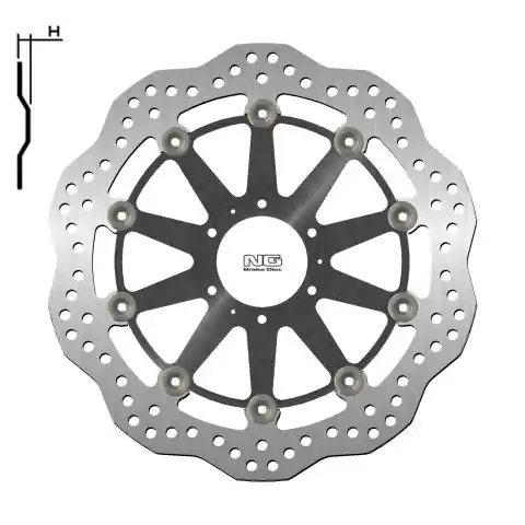 Szybka wysyłka NG1446XG tarcza hamulcowa PRZÓD HONDA XL1000V 99-13, VFRCROSSRUNNER 800 11-14 (296X62X5MM) (6X6,5MM) WAVE PŁYWAJĄCA (ŚRODEKALUMINIOWY)