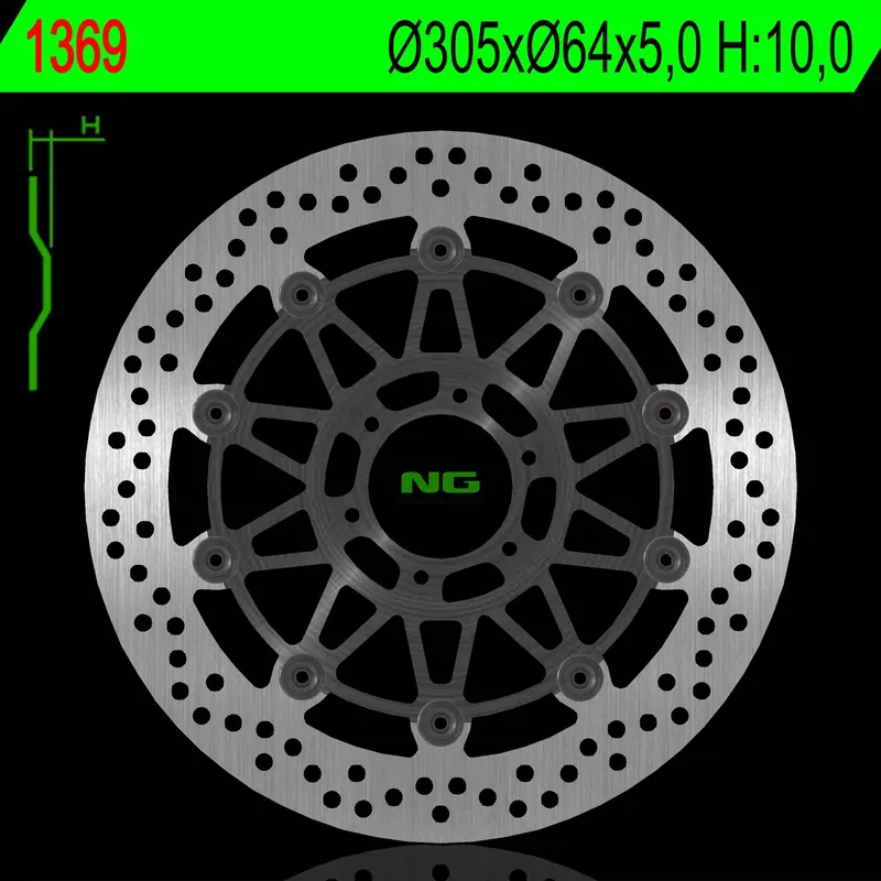 NG1369 tarcza hamulcowa PRZÓD KTM 950/990 SMR/SMT 05-14 (305X64X5,0MM) (6X8,5MM) PŁYWAJĄCA Tylko do końca tygodnia