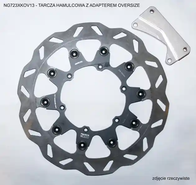 Cena promocyjna NG723XKOV13 tarcza hamulcowa PRZÓD Z ADAPTEREM OVERSIZE (320X118X5) YAMAHA YZ125 00-12,YZF450 03-04, WRF 426/450 03-17, SUZUKI RM 125/250 96-09