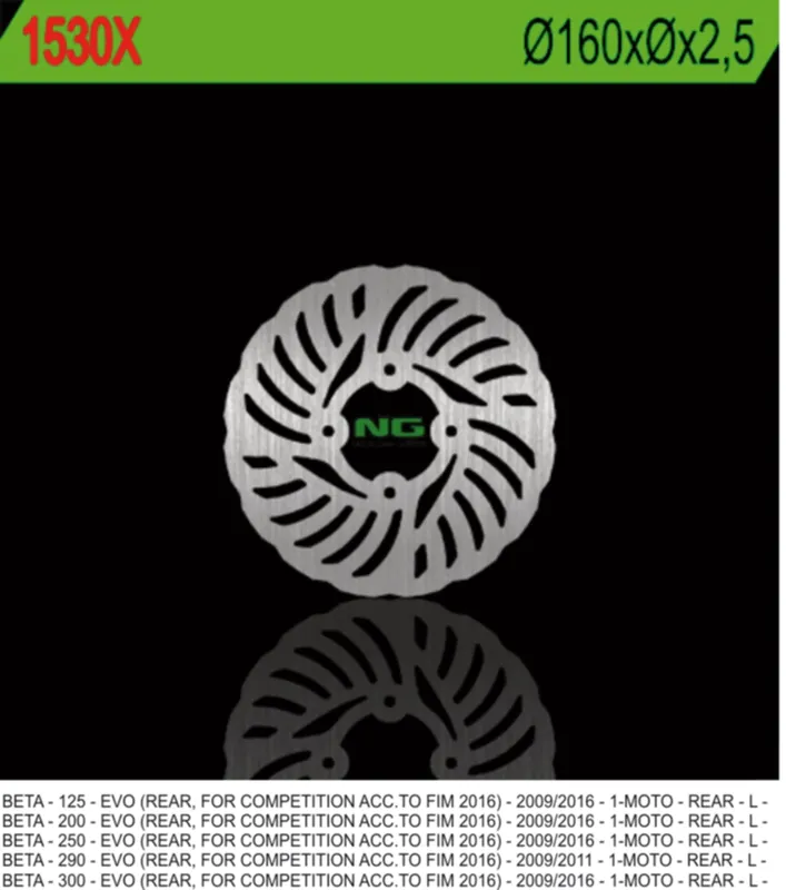 NG1530X tarcza hamulcowa TYŁ BETA EVO 125/200/250/290/300 09-17 (160MM) WAVE Ograniczona ilość