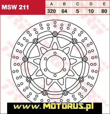TRW LUCAS tarcza hamulcowa PRZÓD DUCATI MONSTER 600 / 750 93-02, KTM 690 08-16, 990 SUPERDUKE 04-13, 1190 RC8 08-13, YAMAHA XJR1200 96-98, FZR1000 87- Dostępne od ręki