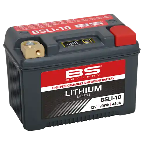 BS AKUMULATOR LITOWO-JONOWY ZE WSKAŹNIKIEM NAŁADOWANIA LIFEPO4 BSLI-10 (148X86X105) (12,8V,480A,90WH,7,5AH) (YTX16HL,YTX20HL,YTX20CHL,YTX16L-BS,YTX16L-BS-1,YTX20L-BS,YTX20CHL-BS,YB16L-B,YB16BL-A/A1,HYB16AL-A/AB,YB18L-A) (4) Dodaj do koszyka